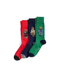 POLO RALPH LAUREN | Socken 3er Pkg green / navy / red | Bunt
