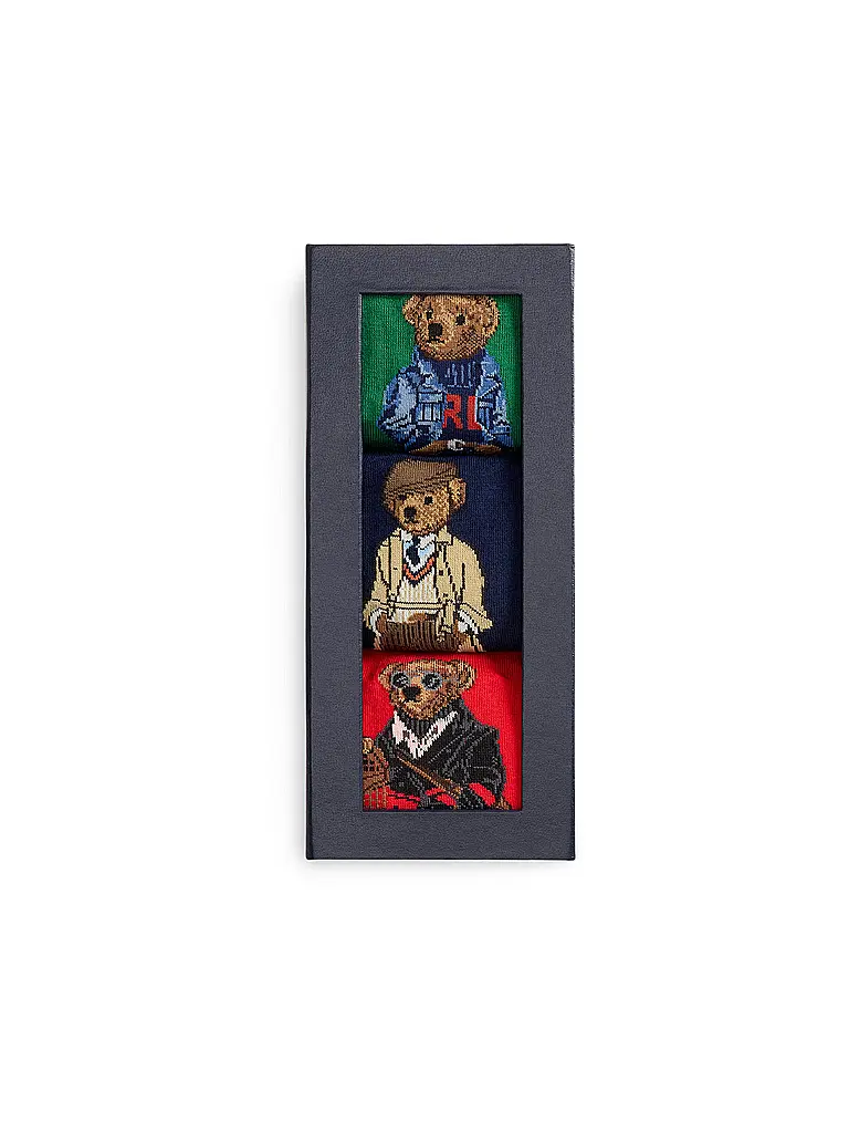 POLO RALPH LAUREN | Socken 3er Pkg green / navy / red | Bunt