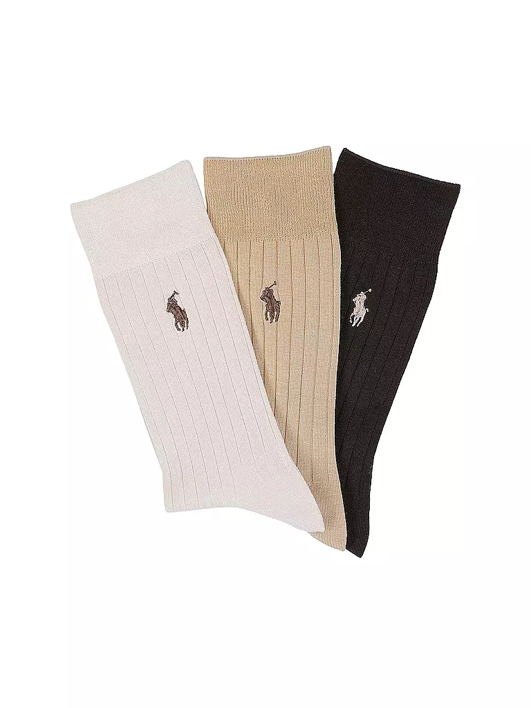 POLO RALPH LAUREN | Socken 3er Pkg. stone/borwn/camel | braun