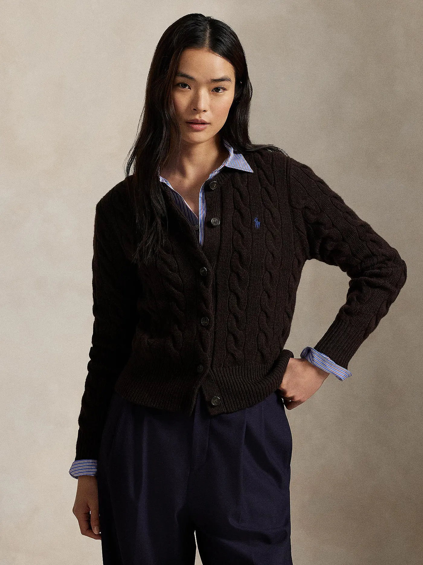POLO RALPH LAUREN | Strickjacke | braun