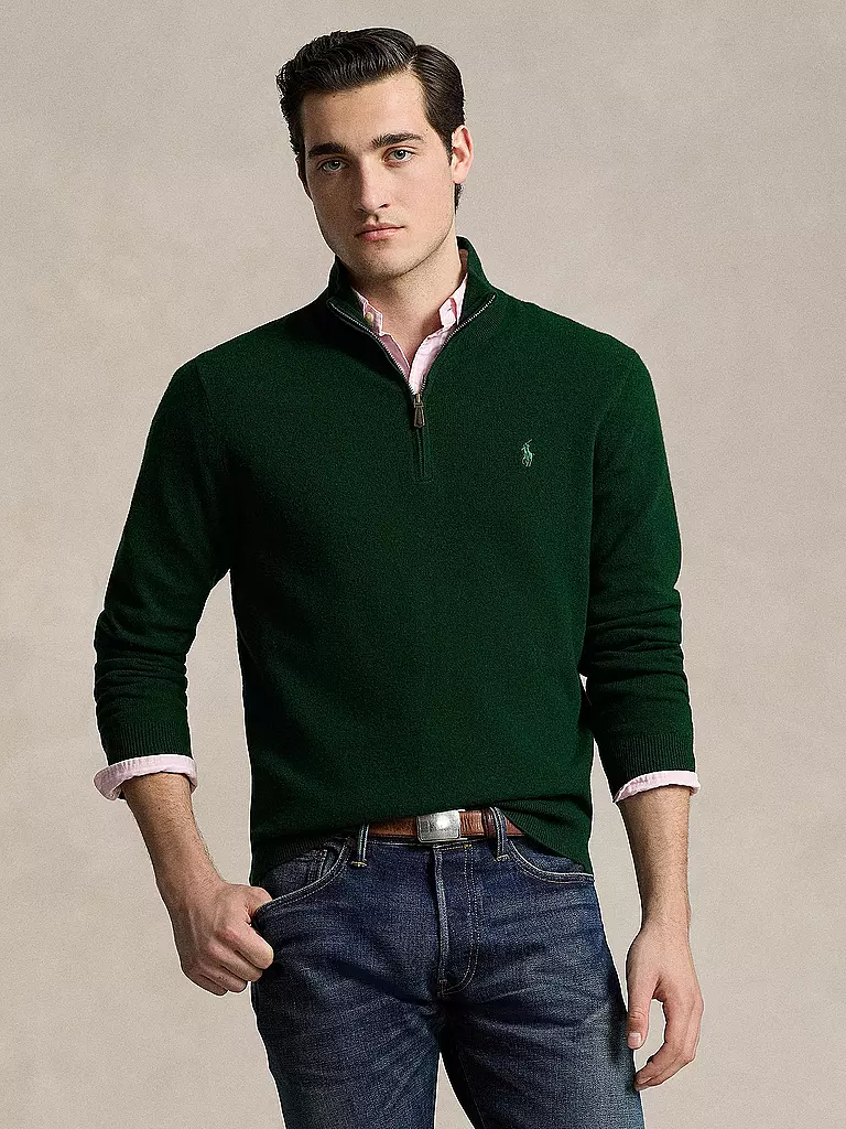 POLO RALPH LAUREN | Troyer Pullover  | dunkelgrün