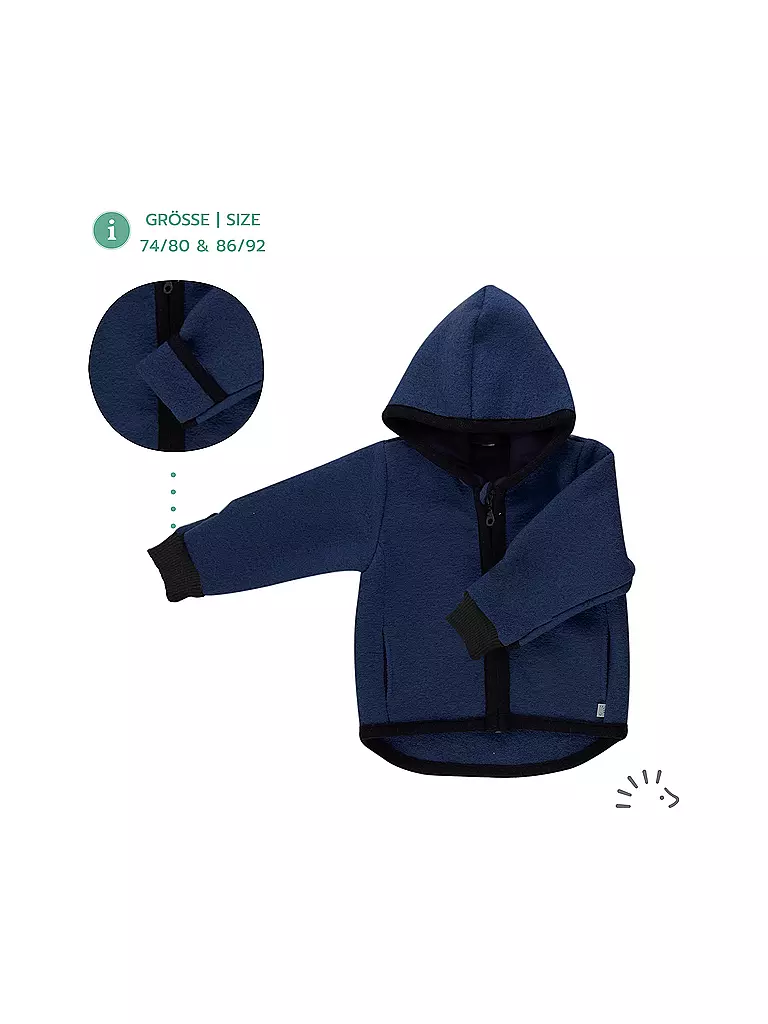 POPOLINI | Baby Wollwalk Jacke | dunkelblau