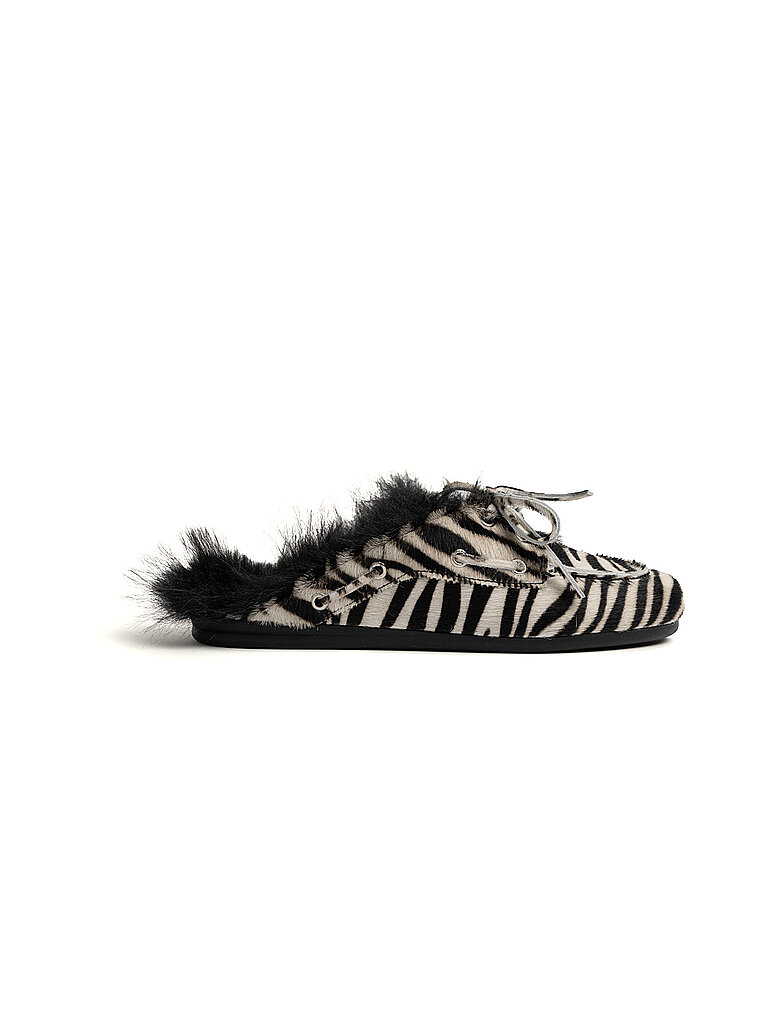 POSA Pantoletten BOAT MULE HAIRY FUR schwarz | 41