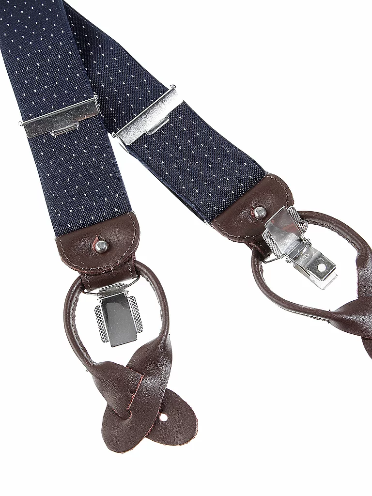 Profuomo Bretelles de Luxe Marine-Blanc Bleu foncé Bleu