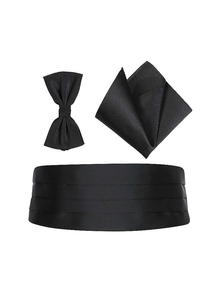 Set Kummerbund, Fliege und Stecktuch schwarz herren