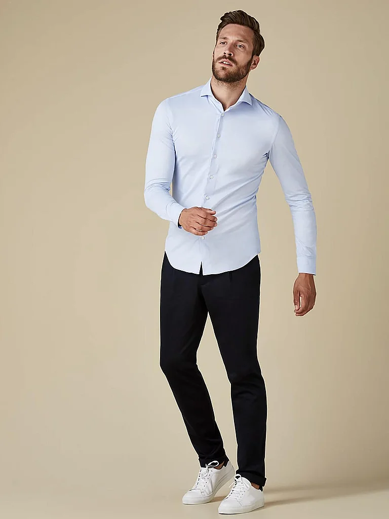 PROFUOMO Hemd Japanese Knit hellblau   44 herren 2