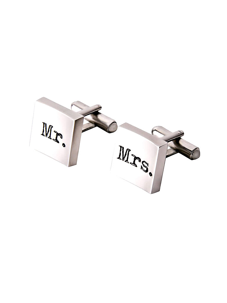 PROFUOMO Manschettenknöpfe MR.&MRS. silber herren