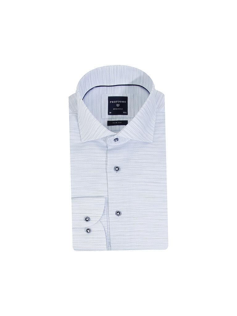 PROFUOMO | Hemd Slim-Fit "Dobby" | blau
