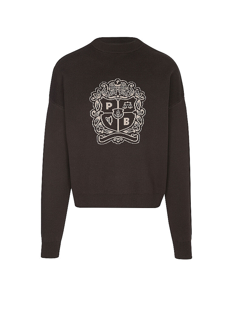 PROHIBITED Pullover EMBLEM KNIT braun | L
