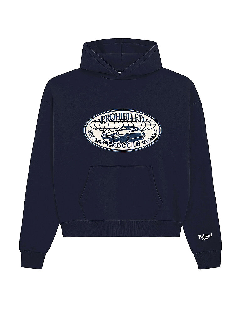 PROHIBITED Kapuzensweater - Hoodie HORSE RACER dunkelblau | XL
