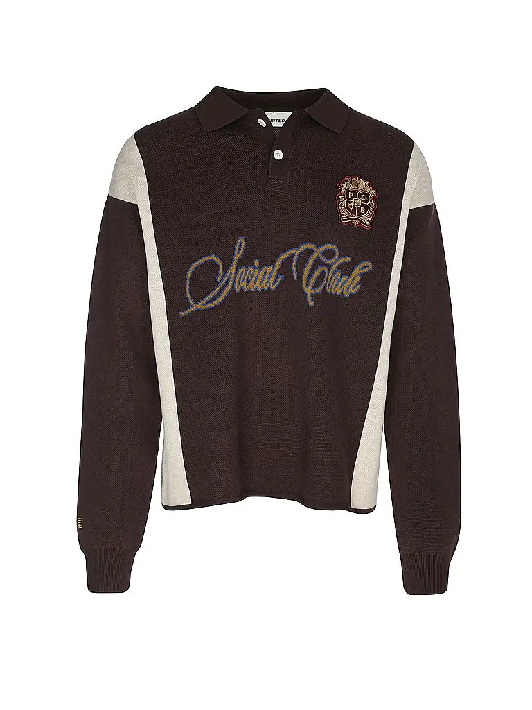 PROHIBITED | Polo-Pullover EMBLEM CONTRAST CLUBHOUSE | Braun