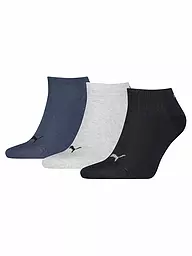 PUMA | Sneaker Socken 3er Pkg blue / gey melange | blau