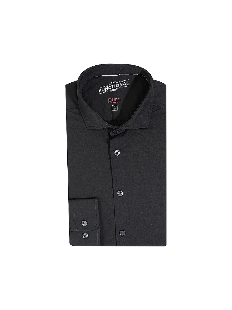 Jerseyhemd Slim Fit schwarz 37 herren