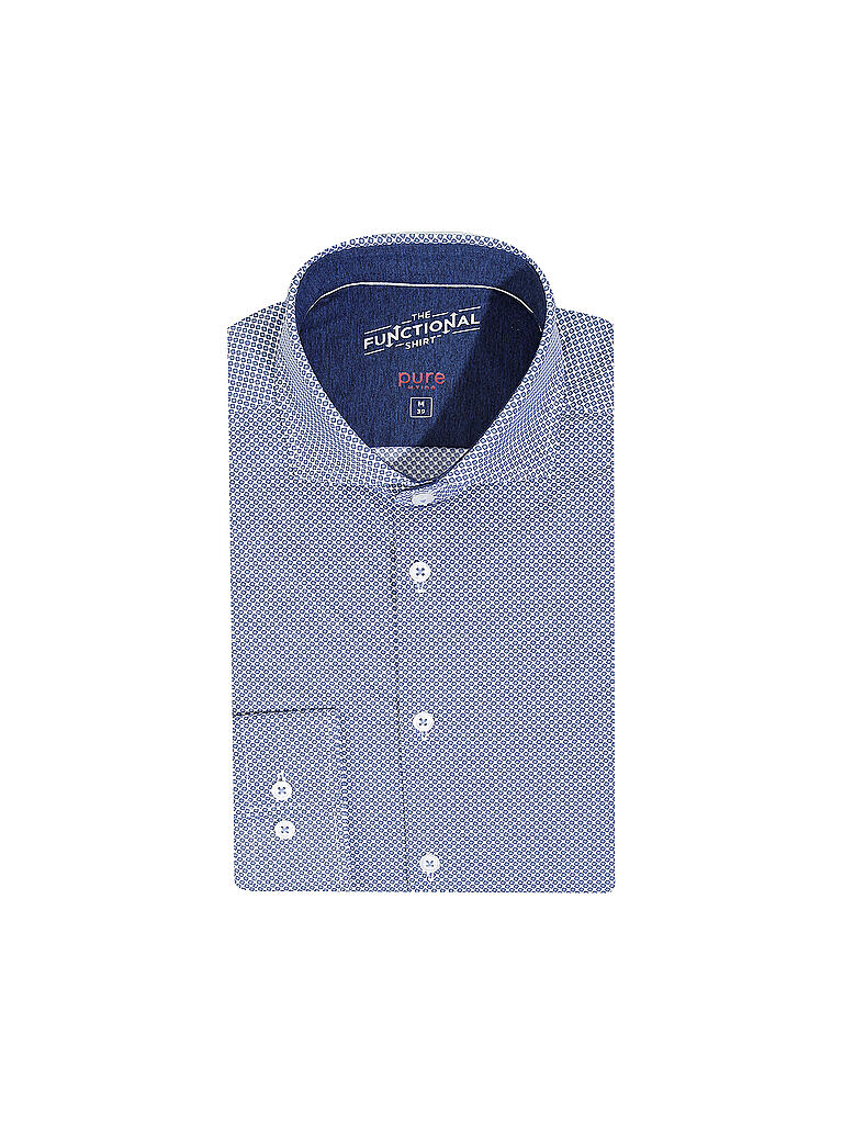 PURE | Jerseyhemd Slim Fit  | blau