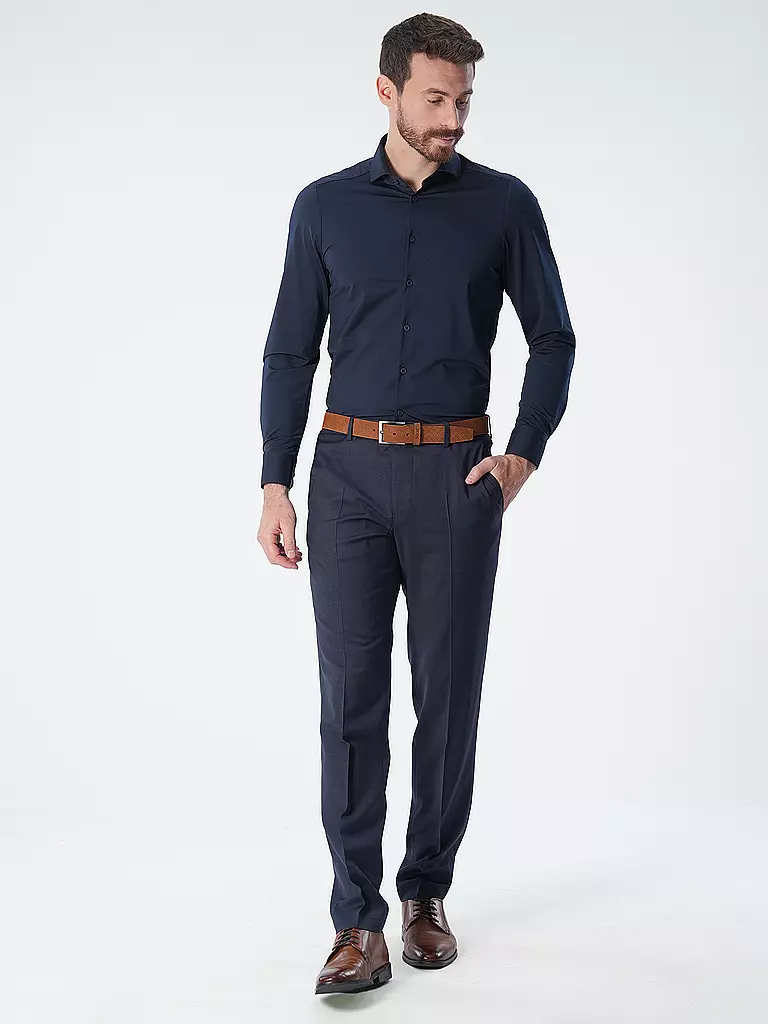 PURE | Jerseyhemd Slim Fit  | dunkelblau