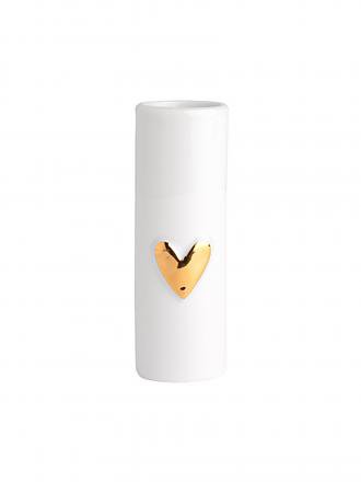 RAEDER | Minivasen-Set Herz 2-er 9cm (Weiss/Gold)