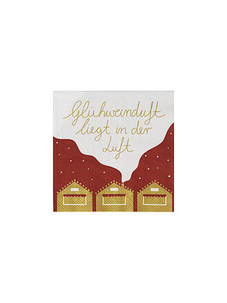 RAEDER | Weihnachts Cocktailservietten 25x25cm Glühweinduft dunkelrot