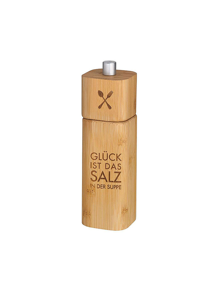 Salzmühle 15cm Glück ist das Salz in der Suppe grau baby