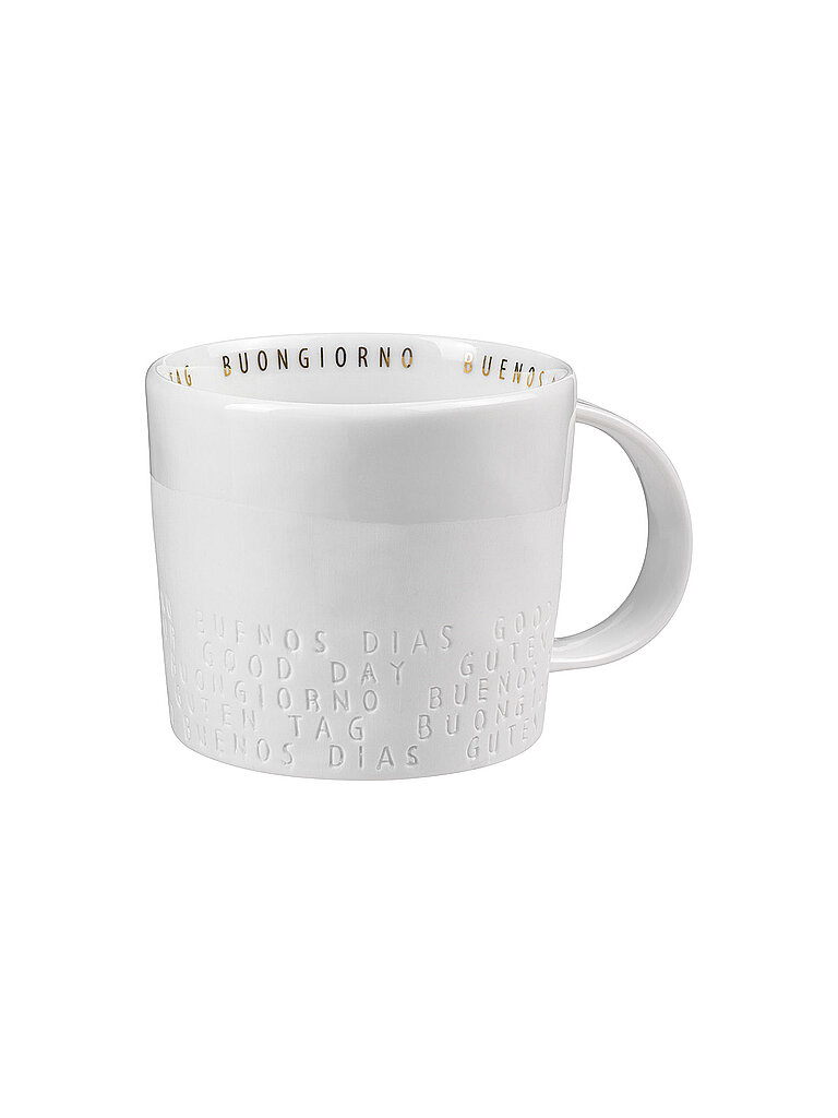 RAEDER Tasse Breakfast 0,25l  Guten Tag weiss