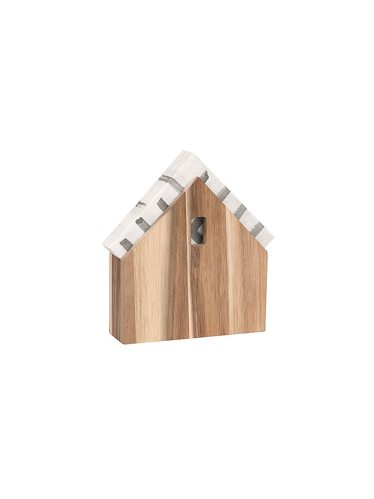 Holz-Serviettenhaus klein 16x15,5cm braun baby