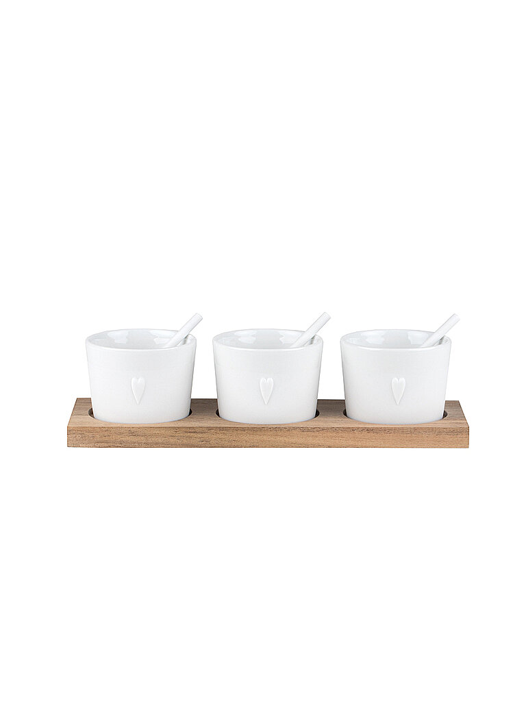 RAEDER Schälchen Set 21,5x7x5cm Dreierlei Herz weiss baby