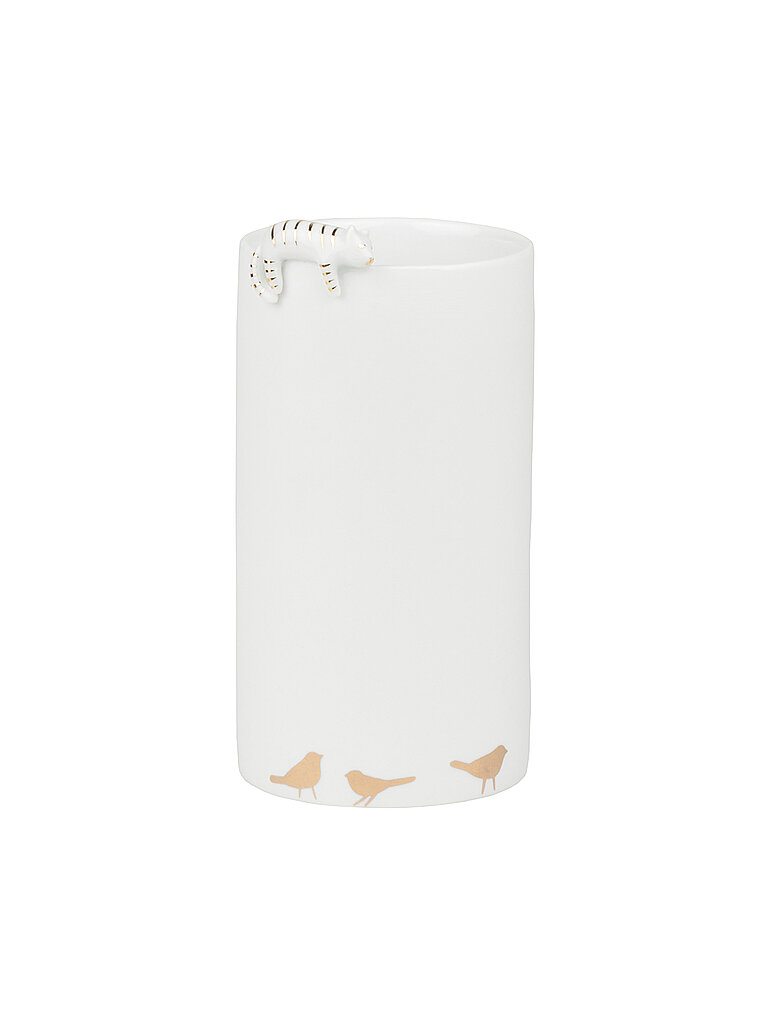 RAEDER Vase Katze 7x14cm weiss
