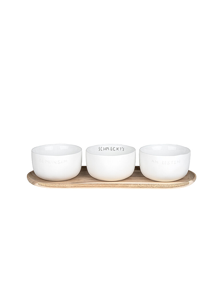 DINING Breakfast Schalen Set Gemeinsam schmeckts am Besten weiss baby