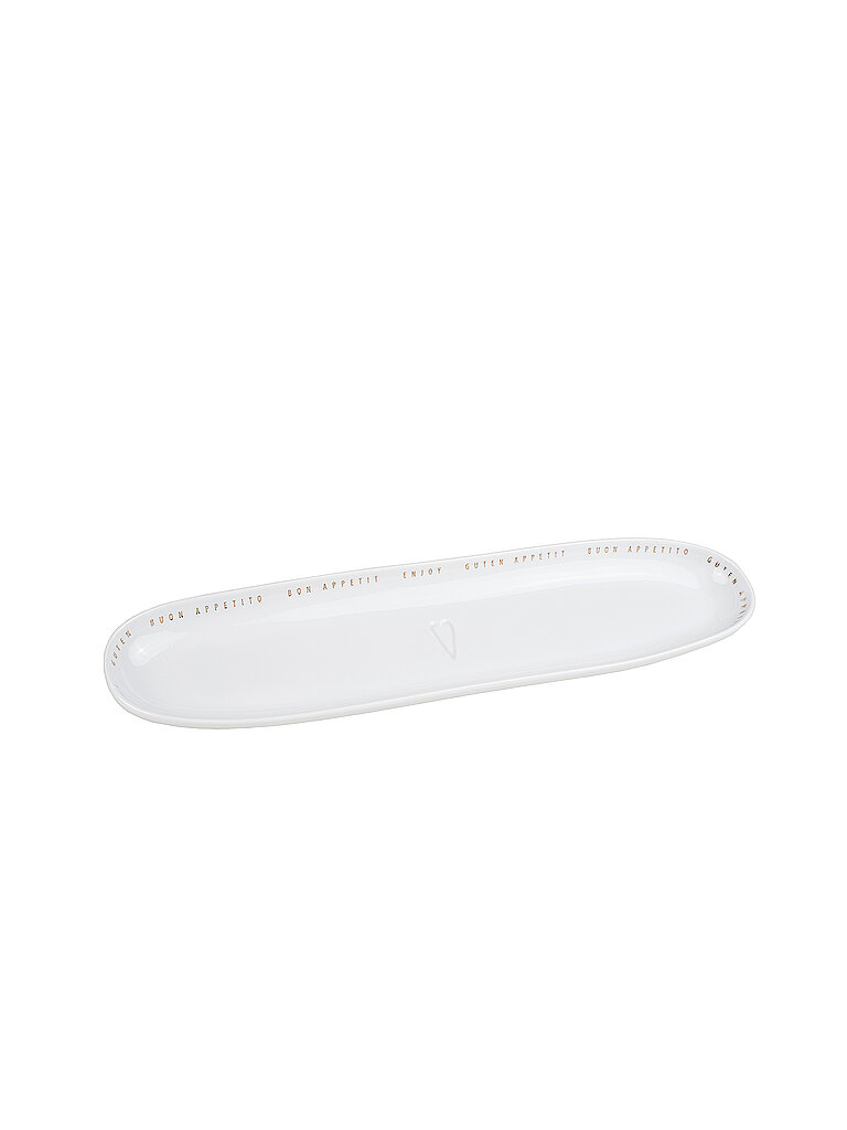 RAEDER Servierplatte Guten Appetit 40x10x2,3cm weiss baby