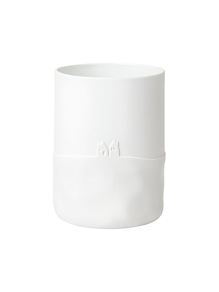 RAEDER Vase 16,5cm SCHNEETAG Schneeballschlacht  weiss