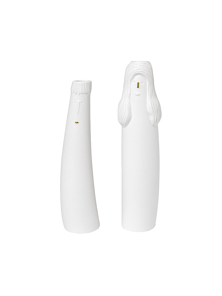 RAEDER Vase 2er Set FAMILIENBANDE VATER & MUTTER Weiss weiss