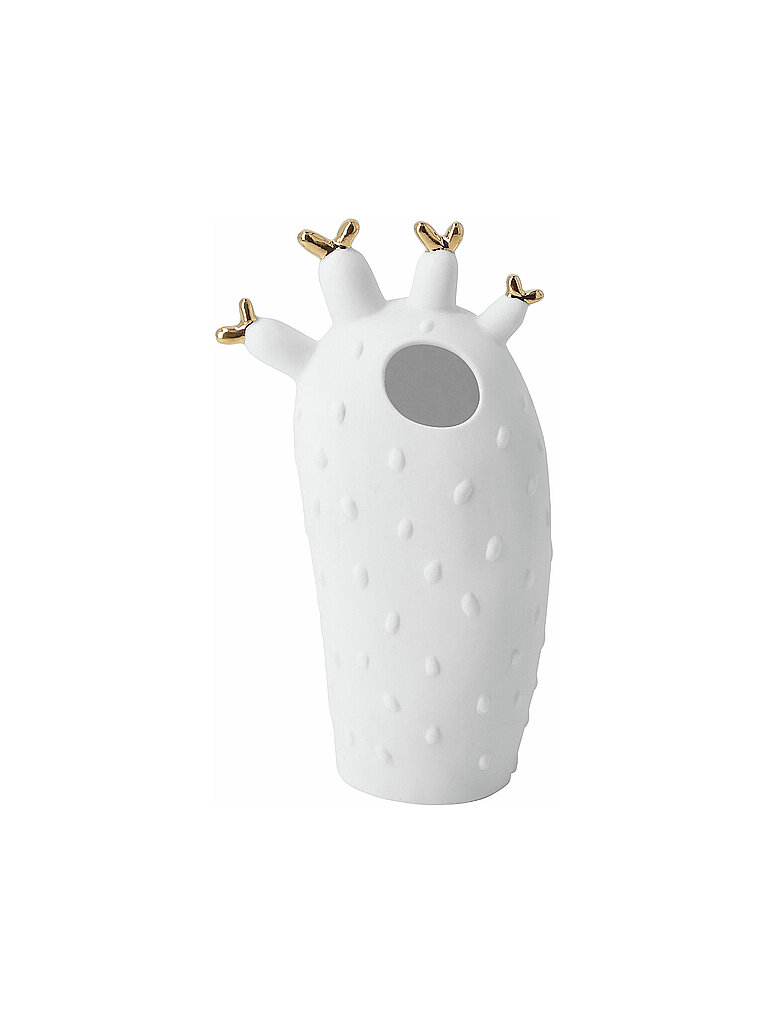 RAEDER Vase 8,4X6X15cm Korallenkaktus weiss