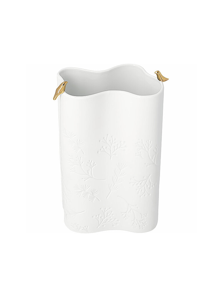 RAEDER Weihnachts Vase GOLDVOGEL 15,3x24,2cm Weiss weiss