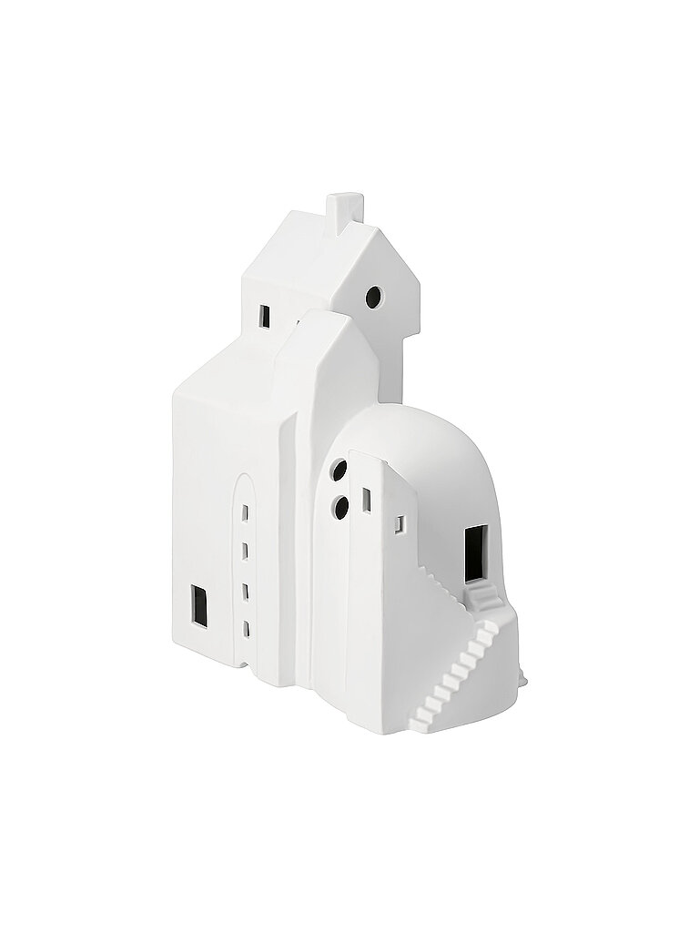 RAEDER LED Lichthaus Treppchenstädtchen 17x21cm Weiss weiss