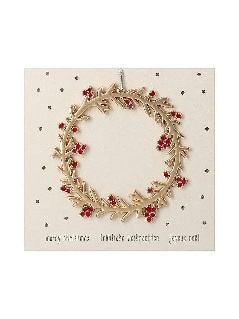 RAEDER | Festtagsornament 8cm Fröhliche Weihnachten  | Gold