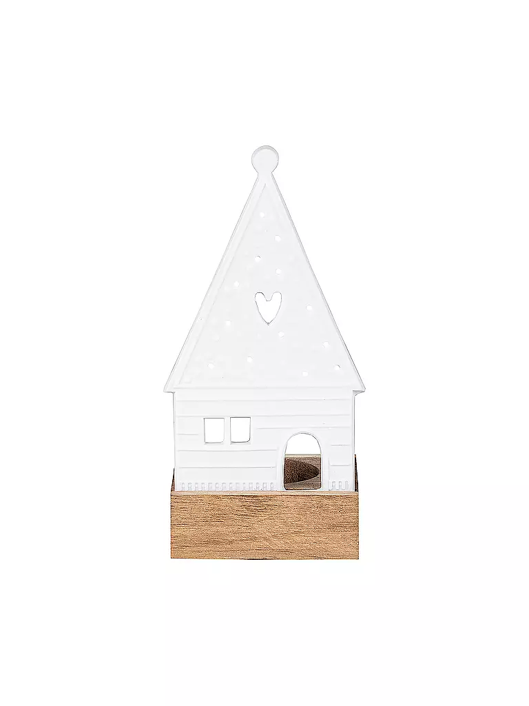 RAEDER | Lichtobjekt Herz Lebkuchenhaus 7x6,5x13cm | weiss