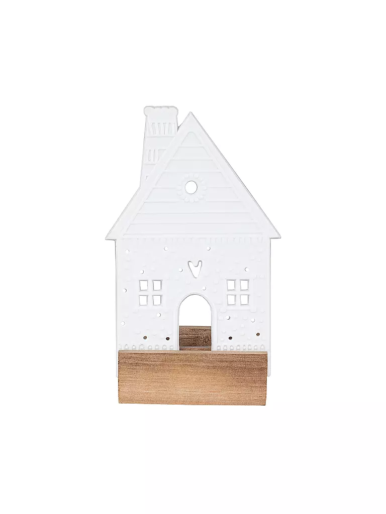 RAEDER | Lichtobjekt Lebkuchenhaus 7x6,5x14cm | weiss