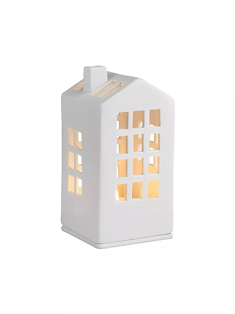RAEDER | Mini Lichthaus Rathaus 6x12,5cm | weiss