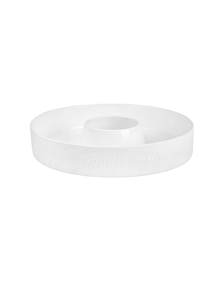 RAEDER | Porzellan Kranz 32x6cm Nimm die Zeit | weiß