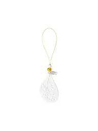 RAEDER | Porzellanornament 7x4,3cm WINTERZAUBER Zweig | Weiss