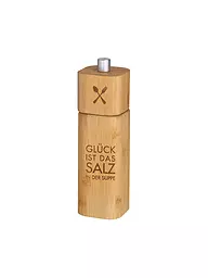 RAEDER | Salzmühle 15cm "Glück ist das Salz in der Suppe" | grau