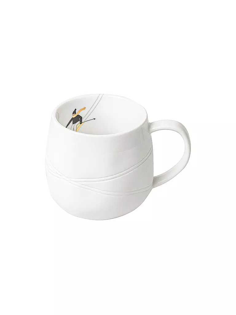 RAEDER | Tasse 7,5cm SCHNEETAG Ski Fahren  | weiss