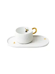 RAEDER | Tasse mit Servierplatte Schneetag  Schlittenfahreb | Weiss