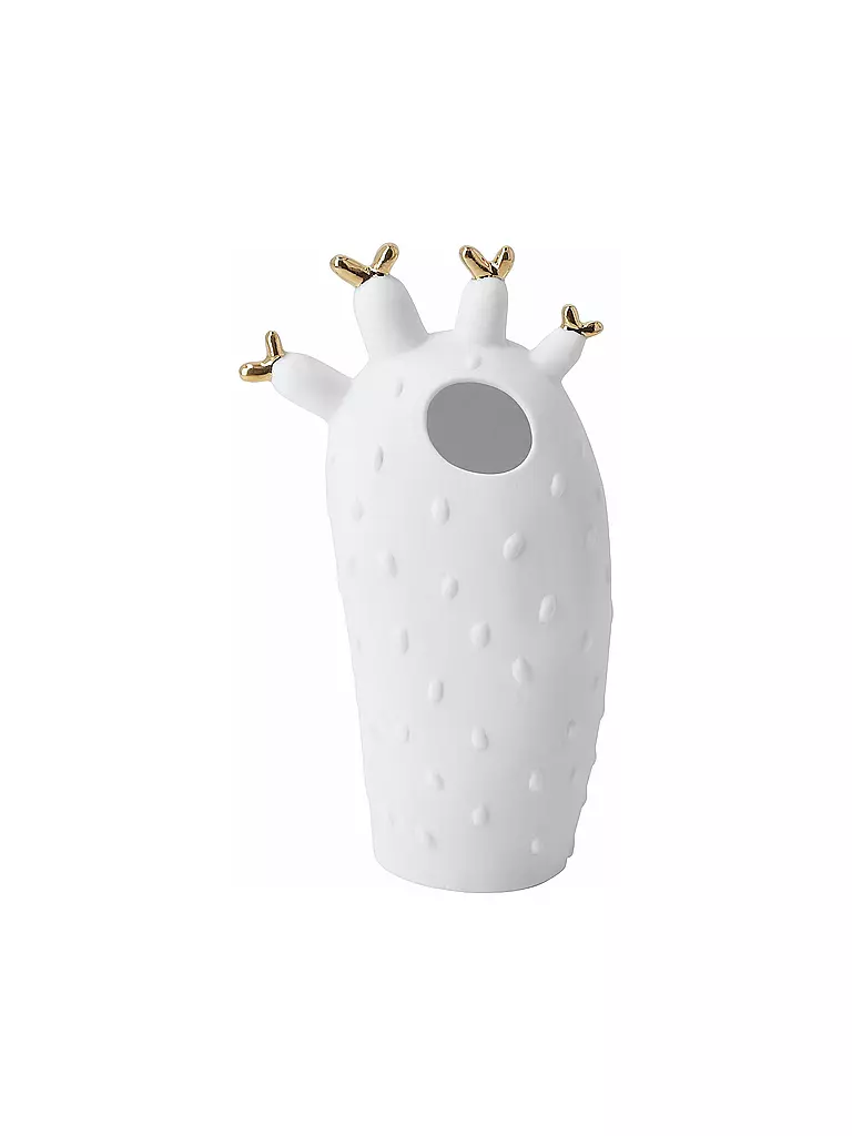 RAEDER | Vase 8,4X6X15cm Korallenkaktus | weiss