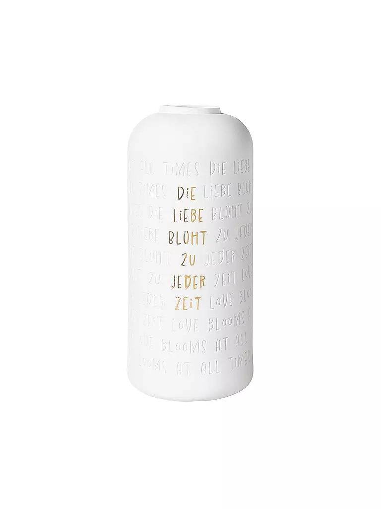 RAEDER | Vase DIE LIEBE BLÜHT 14x30cm  | weiss
