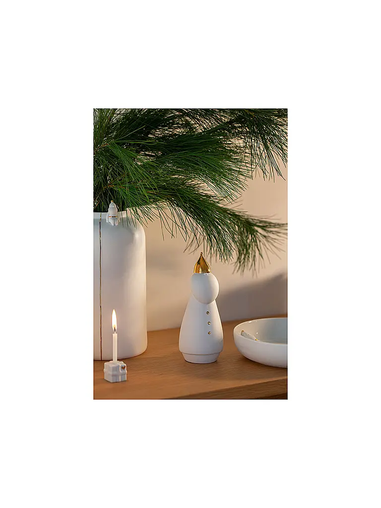 RAEDER | Weihnachts LED Figur Santa im Mantel  | Weiss