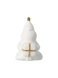 RAEDER | Weihnachts Porzellanfigur Santa  Packt Geschenke  | Weiss