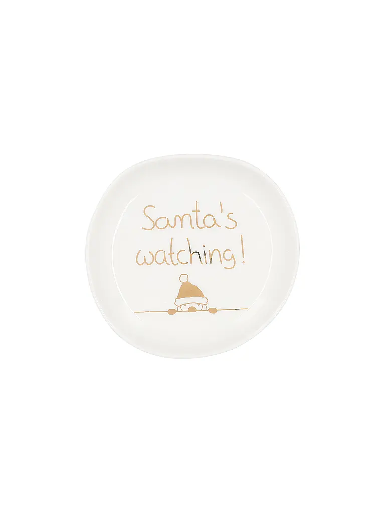 RAEDER | Weihnachts Schälchen 10,5cm Santas Watching  | Weiss