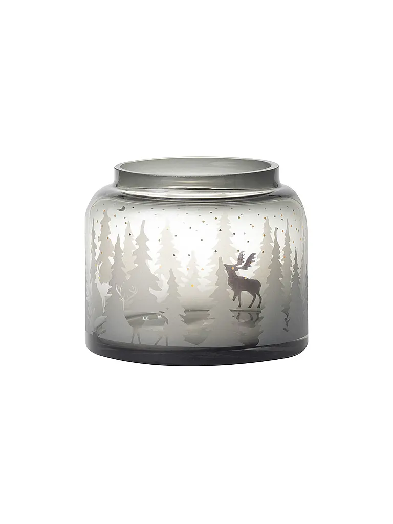 RAEDER | Weihnachts Wintervase Waldlantschaft  | Hellgrau