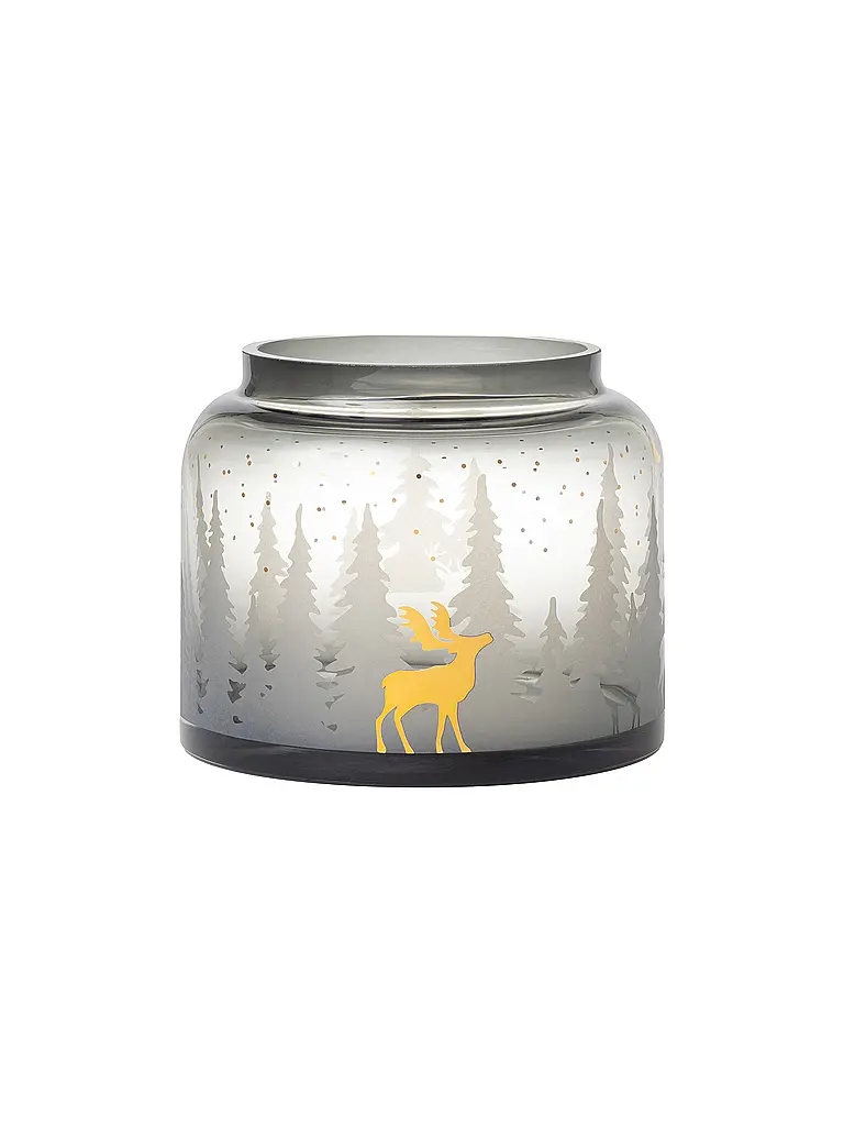 RAEDER | Weihnachts Wintervase Waldlantschaft  | Hellgrau
