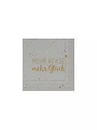 RAEDER | Weihnachts-Servietten 25x25cm MEHR KEKSE MEHR GLÜCK | Hellgrau
